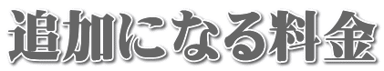 追加になる料金